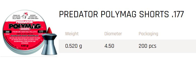 2 Cajas JSB Match Diabolo PREDATOR POLYMAG SHORTS 177