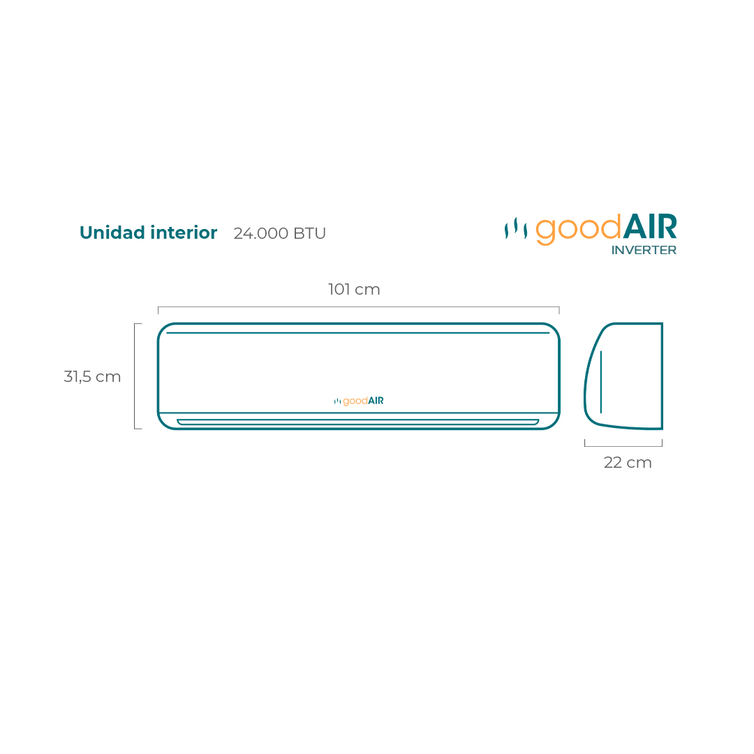 Aire acondicionado GoodAir 24.000 BTU inverter
