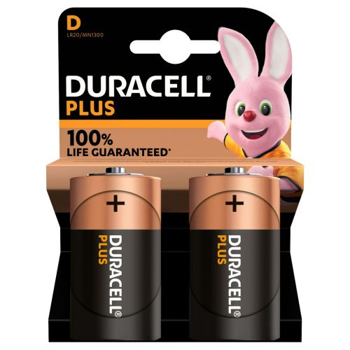 PILA ALCALINA DURACELL PLUS POWER LR20 2 UNIDADES (BLISTERS)