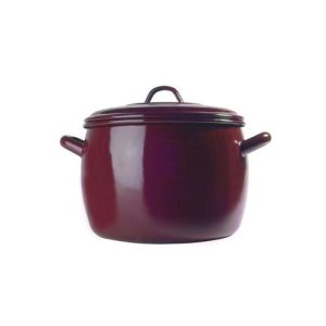 OLLA ESMALTE TEJA BOMBEADA 36CM
