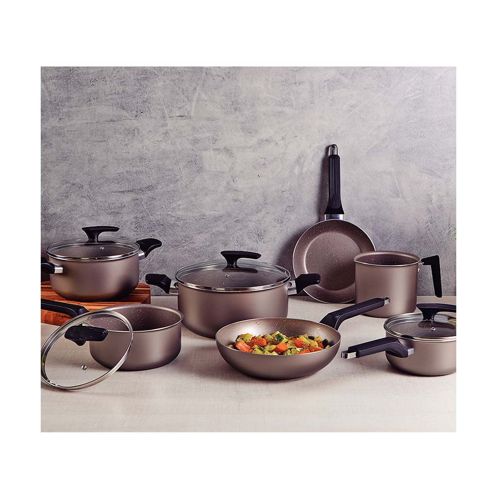 Batería De Cocina Tramontina 11Piezas Milazzo Almendra 28599/462
