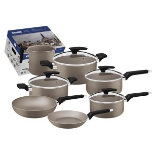 Batería De Cocina Tramontina 11Piezas Milazzo Almendra 28599/462