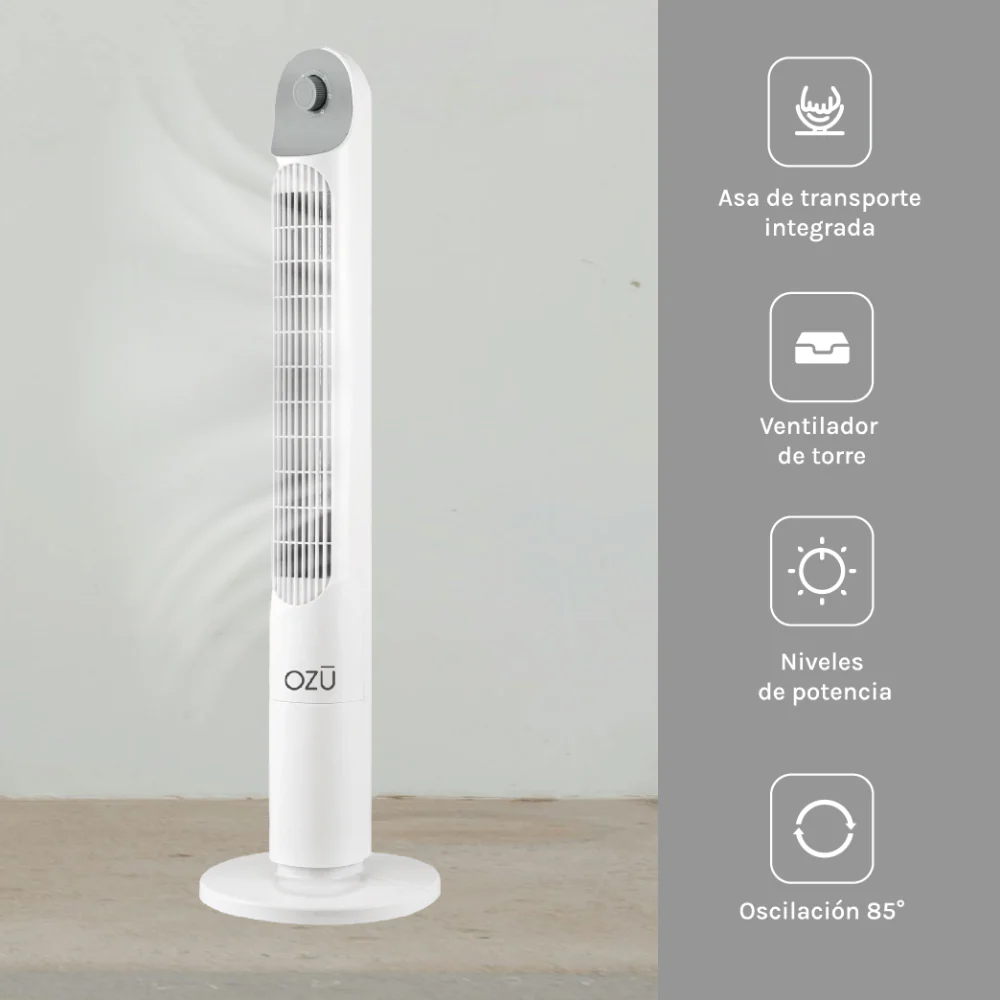 Ventilador Torre Blanco 40″ Ozu